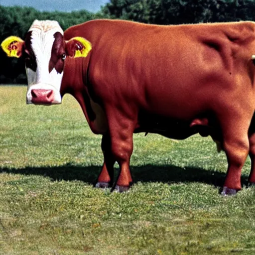 Image similar to cow blob flesh mutation failed test experiment (1934) colorized photograph