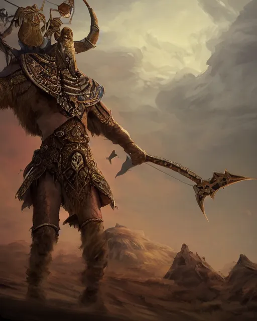 Image similar to Camel, Anthropomorphized, as warlord general on skull throne, full body, magic the gathering artwork, D&D, fantasy, cinematic lighting, centered, symmetrical, highly detailed, digital painting, artstation, concept art, smooth, sharp focus, illustration, volumetric lighting, epic Composition, 8k, art by Akihiko Yoshida and Greg Rutkowski and Craig Mullins, heroic pose, oil painting, cgsociety, Battlefield background, explosions, arrows