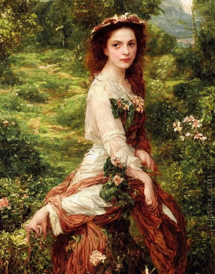 Prompt: a a portrait of Josie Conseco in a scenic environment by Sophie Anderson