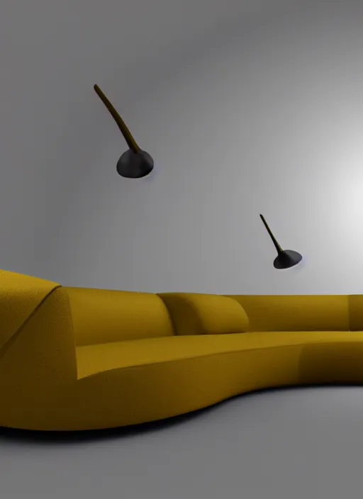 Prompt: sofa designed by salvador dali, natural lighting, path traced, highly detailed, high quality, digital painting
