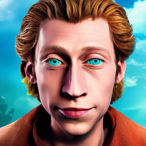 Image similar to stunning award winning hyperrealistic hdr 8 k highly detailed portrait photo of guybrush threepwood from monkey island as a real human