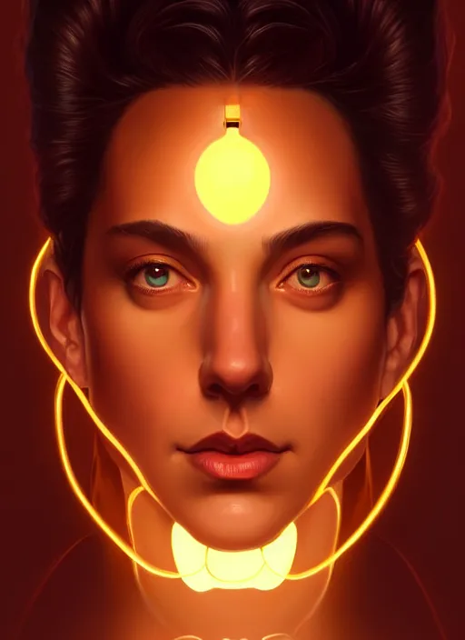 Image similar to symmetry!! portrait of seinfeld, glowing lights!! intricate, elegant, highly detailed, digital painting, artstation, concept art, smooth, sharp focus, illustration, art by artgerm and greg rutkowski and alphonse mucha