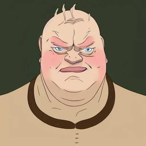 Image similar to baron vladimir harkonnen character portrait, matte painting, in the style of studio ghibli