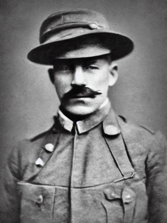 Prompt: portrait of rorschach, ww1 photo, grainy, high detail, high resolution,