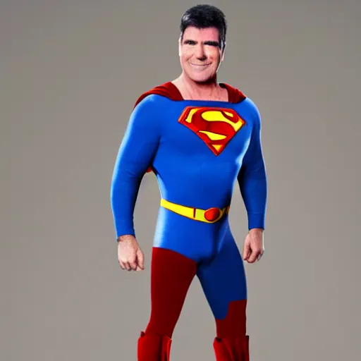 Prompt: Simon Cowell as Superman