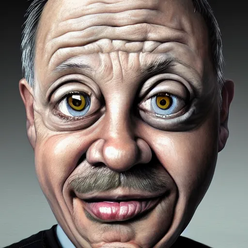 Image similar to Caricature portraits done of Gene Ween, realistic, hyperrealistic, very realistic, highly detailed, very detailed, extremely detailed, detailed, oil painting, digital art, trending on artstation