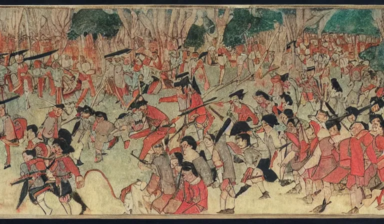 Image similar to the taiping rebellion, by henry darger