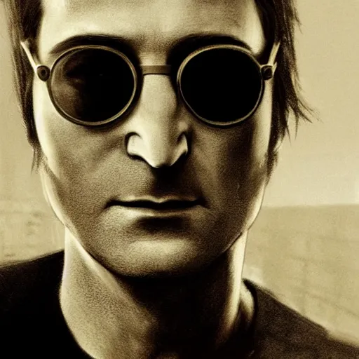 Image similar to john lennon as derek vinyard american history x, ultra realistic, concept art, intricate details, highly detailed, photorealistic, octane render, 8 k, unreal engine, art by frank frazetta, simon bisley, brom