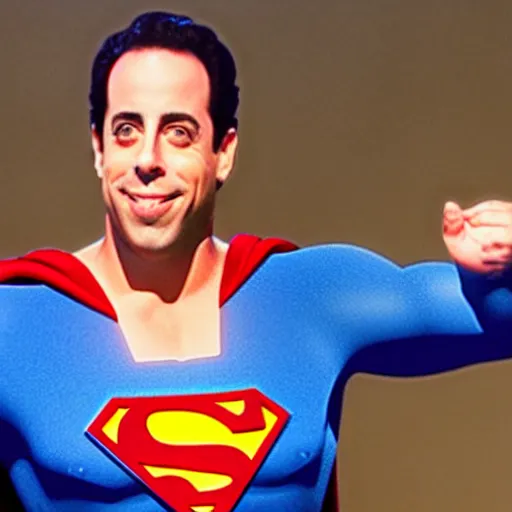 Prompt: jerry seinfeld as superman