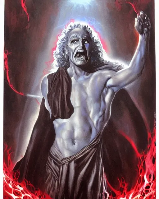 Prompt: hades, red, airbrush, drew struzan illustration art, key art, movie poster