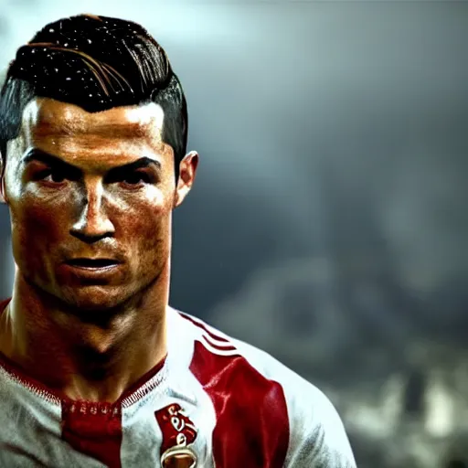 Prompt: cristiano ronaldo in the God of War game