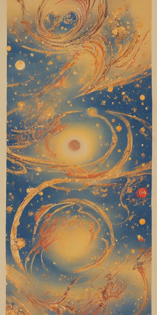 Prompt: oriental painting of the galaxy, detailed, refined, high quality, modern