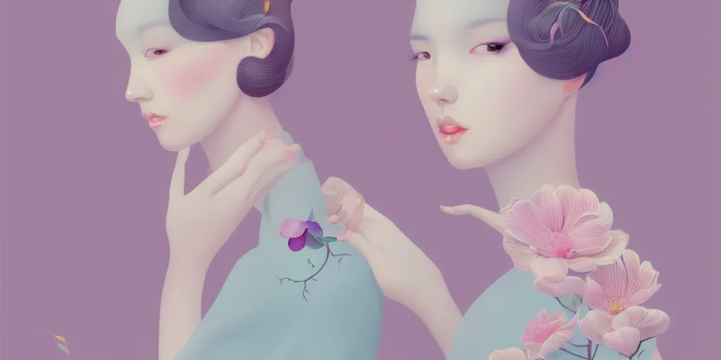 Image similar to breathtaking delicate illustration by hsiao - ron cheng, pattern, bizarre compositions, exquisite detail, pastel colors, 8 k