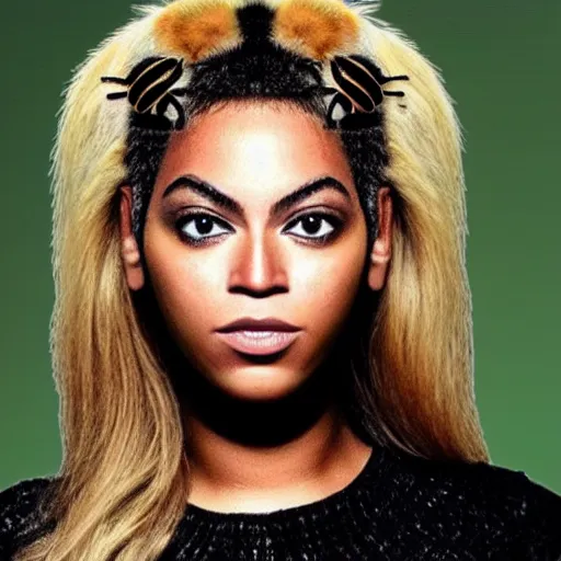 Image similar to bee with human face resembling beyonce