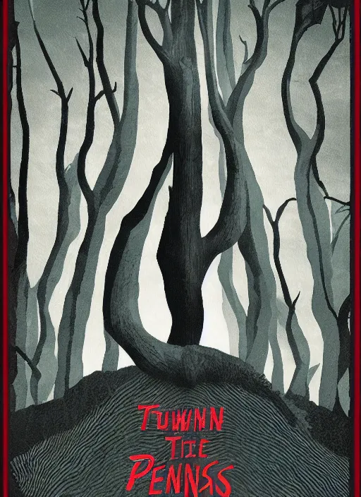 Image similar to twin peaks movie poster art by tom hallman