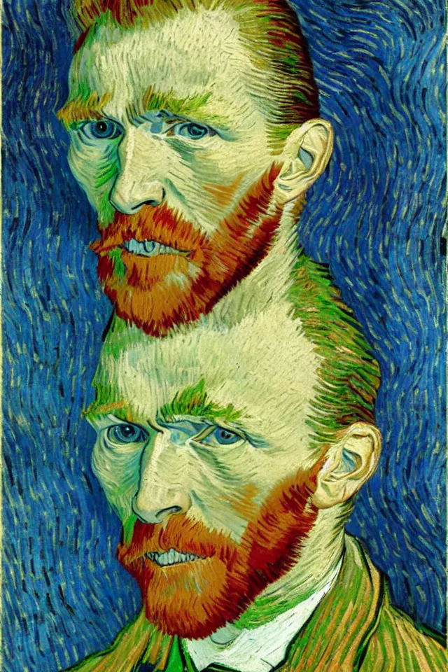 Image similar to vincent van gogh winking and smiling self - portrait