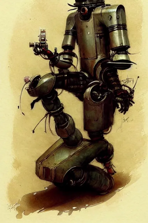 Prompt: (((((2050s servant android robot pirate wench art . muted colors.))))) by Jean-Baptiste Monge !!!!!!!!!!!!!!!!!!!!!!!!!!!