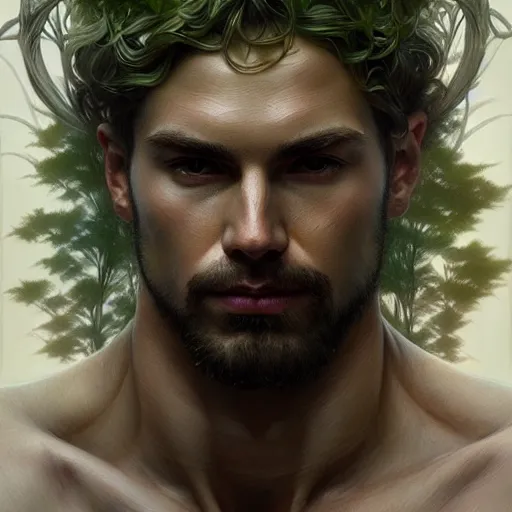 portrait of forest god, male, clear face, masculine, | Stable Diffusion ...