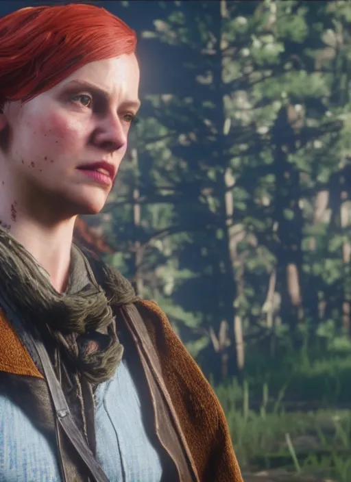 Image similar to film still of daphne in red dead redemption 2 ( 2 0 1 8 video game )