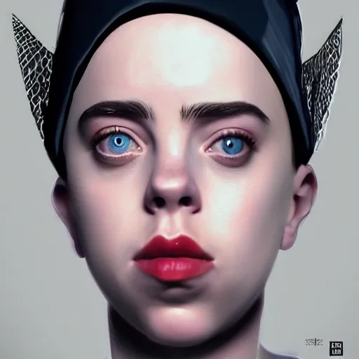 Image similar to portrait of Billie Eilish wearing a crown, dramatic lighting, detailed, very realistic, trending on Artstation, Cgsociety