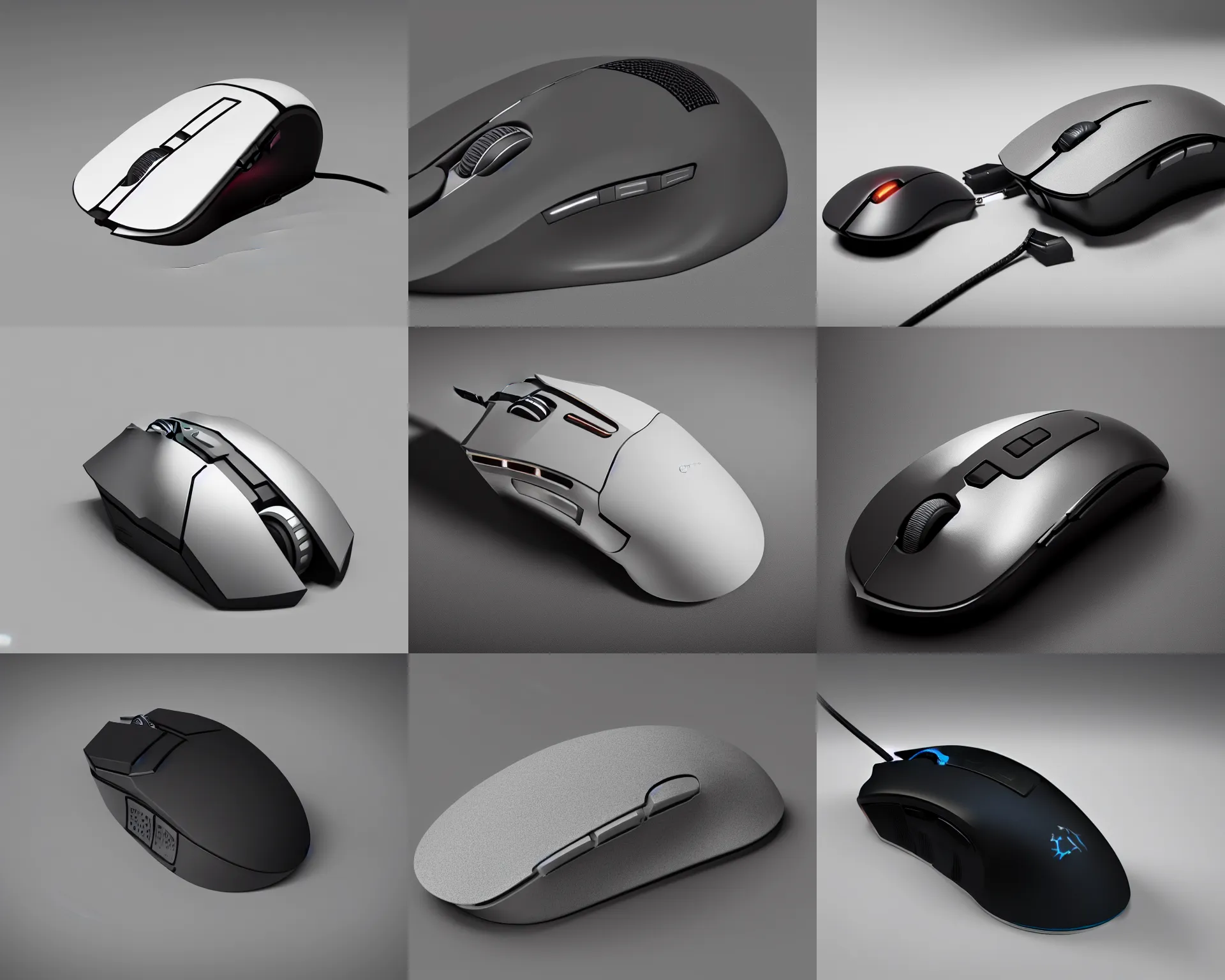 Prompt: luxury high end gaming mouse, understated, striking, minimalist, graceful curves, strong bespoke shape language, product design shot, octane render, syd mead, 8 k