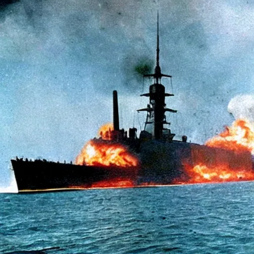 Image similar to color photograph of uss texas bb - 3 5 providing fire support during the normandy beach landings on june 6, 1 9 4 4, photography, imax, cinematic