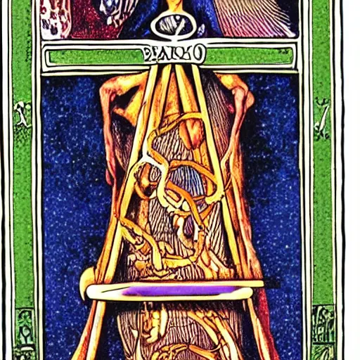 Prompt: steve buscemi an card 1 3 in the crowley thoth tarot