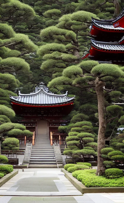 Prompt: infinite tall japanese temple 4 k