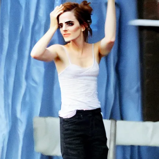 Image similar to tucking cold emma watson into bed