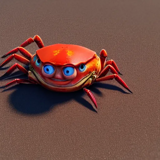 Prompt: portrait of a crab on the beach. pixar disney 4 k 3 d render funny animation movie oscar winning trending on artstation and behance, ratatouille style