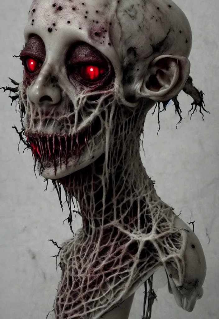 Prompt: a strange eerie magical scary creature in an eerie uncanny hell, horror, concept art, detailed, award - winning, cinematic, translucent neon, by emil melmoth