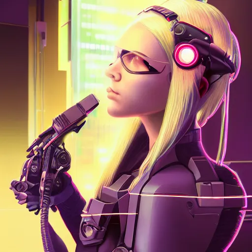 Prompt: a portrait of a beautiful cybernetic girl wearing occulus rift headset, cyberpunk concept art by nick sullo and josan gonzalez and syd mead and masamume shirow and katsuhiro otomo and , digital art, highly detailed, intricate, sci-fi, sharp focus, Trending on Artstation HQ, deviantart, unreal engine 5, 4K UHD image