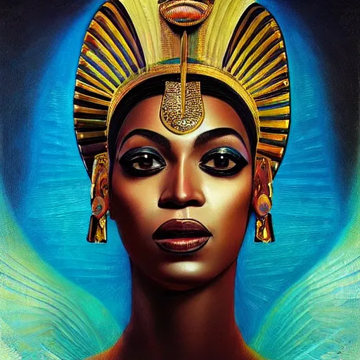 Image similar to a portrait of beyonce as an egyptian goddess by karol bak, christopher balaskas, umberto boccioni and charlie bowater