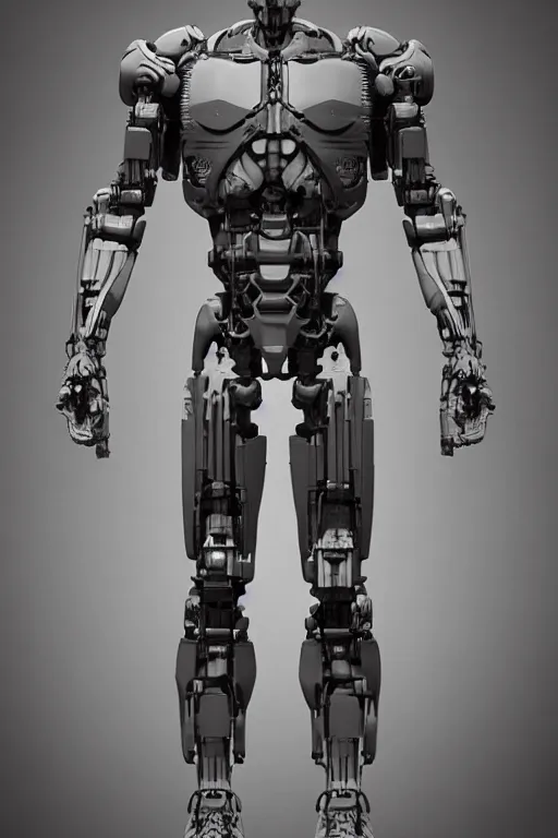 Image similar to symmetry!! full body kitbash human anatomy concept, gun metal grey, humanoid cyborg, monkey limbs, digital art, in the style of ben lol, brian sum, ramil sunga, herbert lowis, furio tedesschi, christopher cao, artstation, pinterest, deviantart, photoshop, octane render, unreal engine