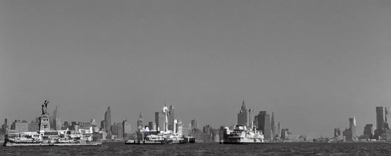 Prompt: a ship transporting spaghetti in new york's hudson river, the statute of liberty in the background, canon 8 0 mm, photography, film, kodachrome