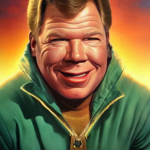 Image similar to young william shatner as captain kirk Funny cartoonish by Gediminas Pranckevicius H 704 and mort drucker Tomasz Alen Kopera, masterpiece, trending on artstation