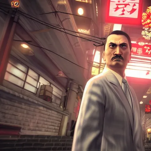 Prompt: adolf hitler in yakuza 0, in game screenshot