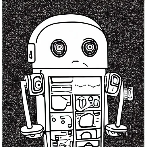 Image similar to paranoid android, line vector Art