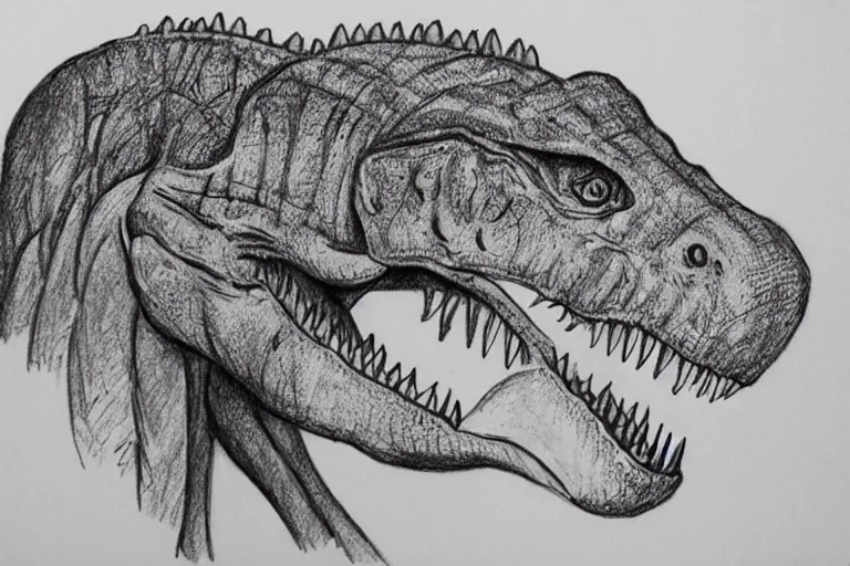 Image similar to ( tyrannosaurus, t - rex, dinosaur ) drawing