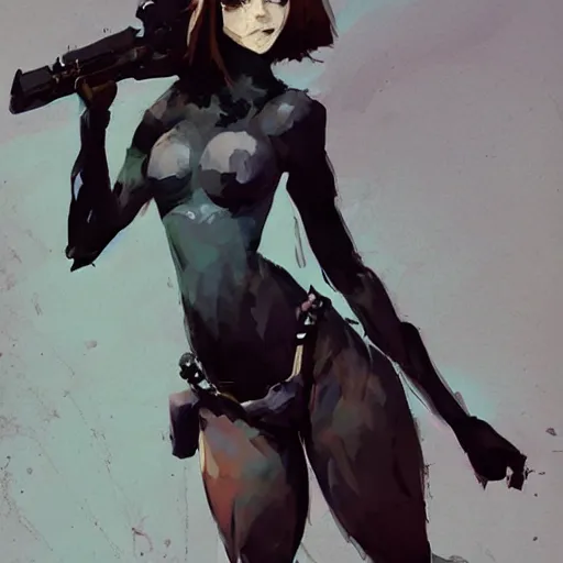 Image similar to beautiful girl beautiful woman, full body character, artstation, character concept art, by Ashley Wood