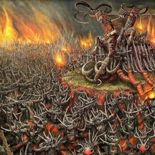 Image similar to Photo of a million Skaven worshipping a piece of warpstone