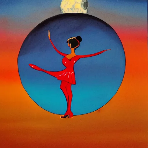 Prompt: flamenco dancer on the moon