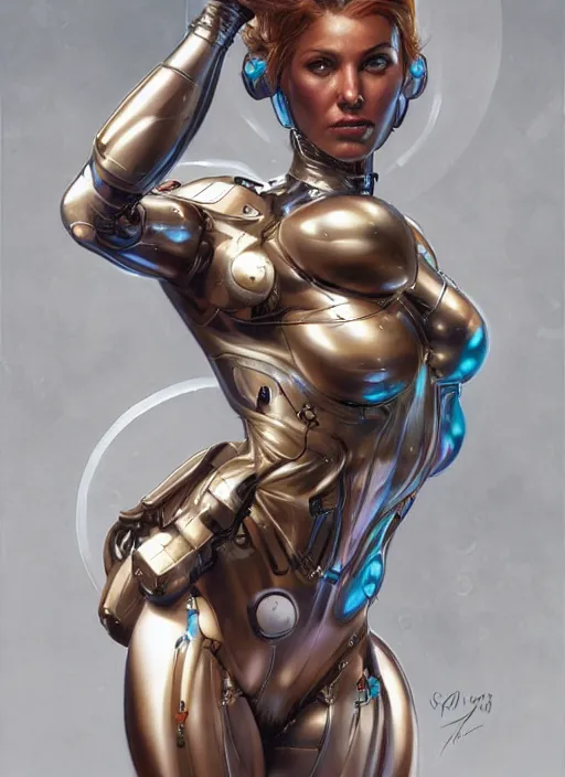 Image similar to fully body, stunningly beautiful woman cyborg by sorayama, intricate, highly detailed, centered, digital painting, artstation, concept art, smooth, sharp focus, illustration, artgerm, donato giancola, Joseph Christian Leyendecker, WLOP, Artgerm