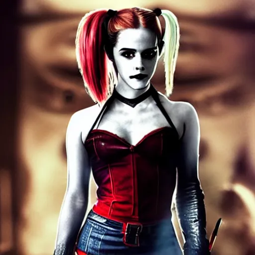 Image similar to Emma Watson as Harley Quinn