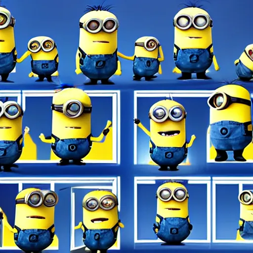 Image similar to icon pack based on minions ultra realistic