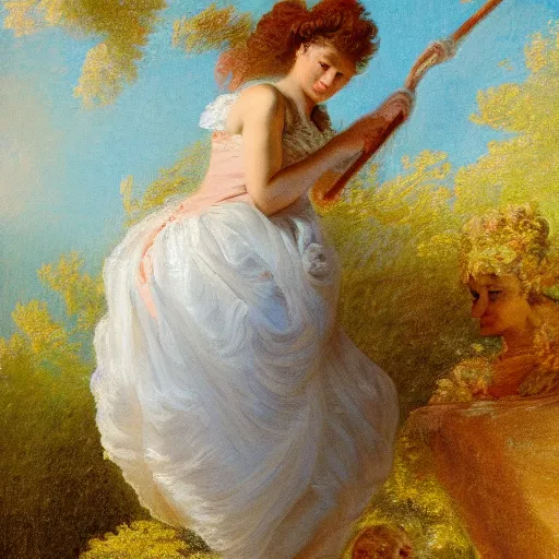 Image similar to Zendaya is the subject of Jean-Honoré Fragonard, The Swing