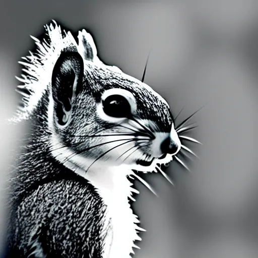 Image similar to mono chrome outline of a squirrel with a white background