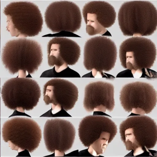 Image similar to bob ross hair details by bob ross