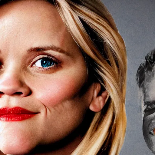 Image similar to a pile of rice double exposure reece witherspoon face