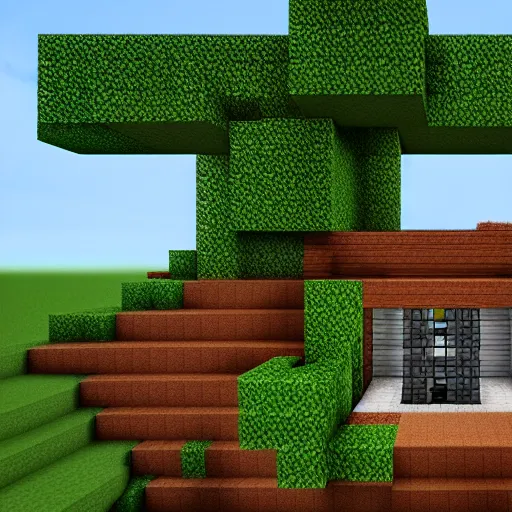 Prompt: high detailed minecraft house and creeper near, rtx, realism, 4 k